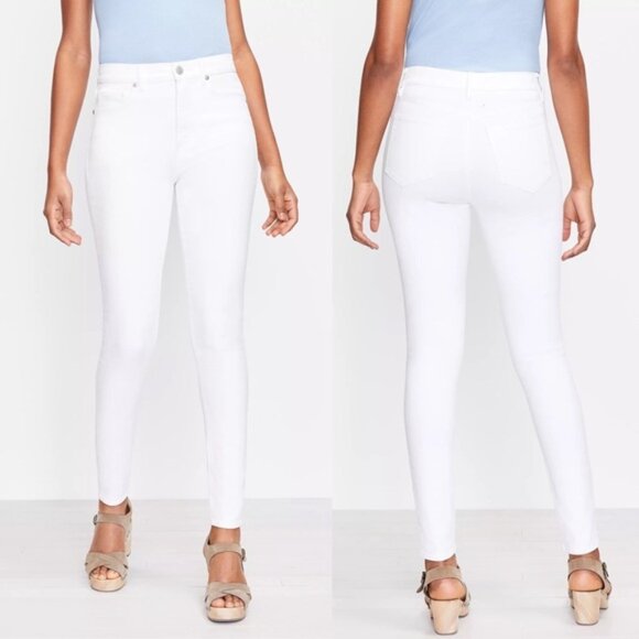 LOFT Curvy High Rise Waist Skinny Ankle Jean White New 30 Waist Size 10 White - Picture 1 of 7
